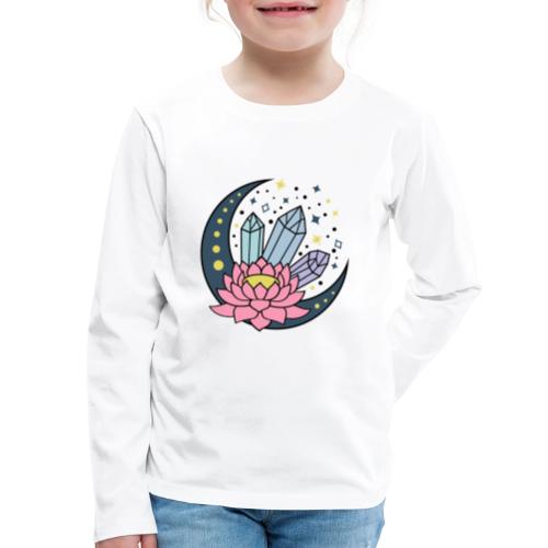 Half A Moon, Healing Crystals Lotus Flower - Kids' Premium Long Sleeve T-Shirt