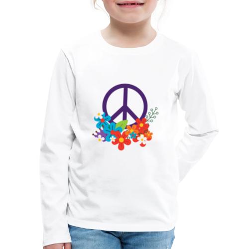 Hippie Peace Design avec des fleurs - T-shirt Premium à manches longues pour enfant