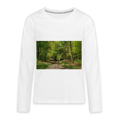 forest tree log road - Kids' Premium Long Sleeve T-Shirt
