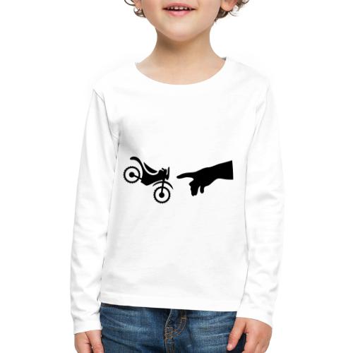 The hand of god brakes a motorcycle as an allegory - Kids' Premium Long Sleeve T-Shirt