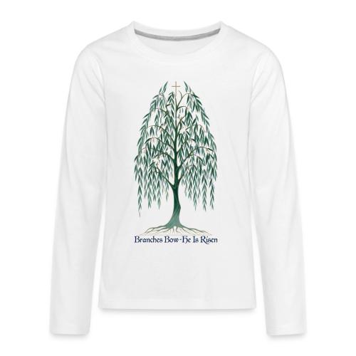 Easter Branches Bow Willow T Shirt, Easter Gift - Kids' Premium Long Sleeve T-Shirt