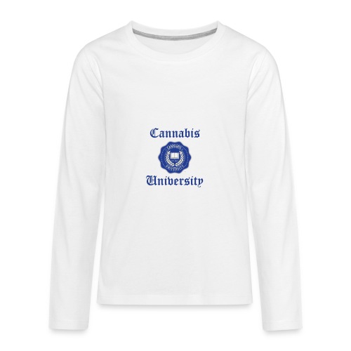 Cannabis University Text - Kids' Premium Long Sleeve T-Shirt