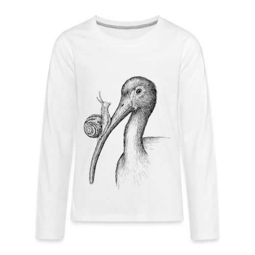 Ibis with Snail by Imoya Design - Kids' Premium Long Sleeve T-Shirt