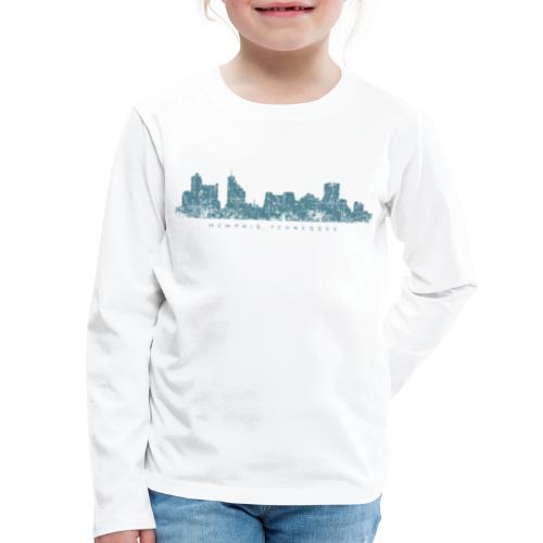 Memphis, Tennessee Skyline (Vintage Blue) - Kids' Premium Long Sleeve T-Shirt