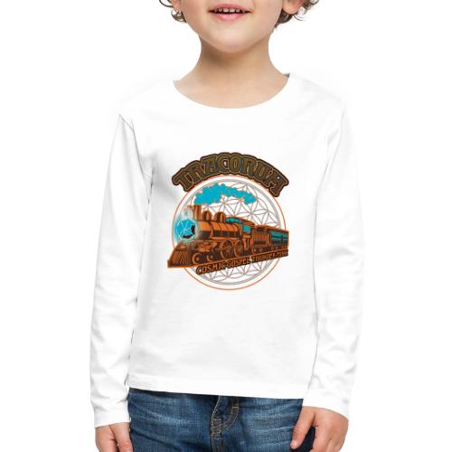 Tracorum Cosmic Train Clear Flower Design - Kids' Premium Long Sleeve T-Shirt