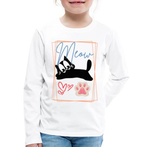 Meow Cat Paw Cute Kitty Lover Design - Kids' Premium Long Sleeve T-Shirt