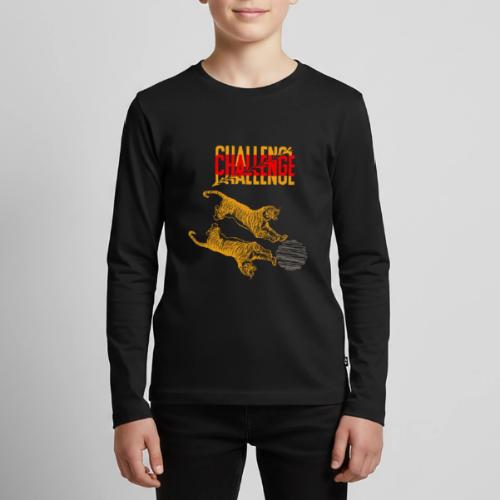Double tiger fashion, jungle feline animals. - Kids' Premium Long Sleeve T-Shirt