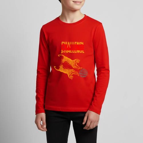 Double tiger fashion, jungle feline animals. - Kids' Premium Long Sleeve T-Shirt
