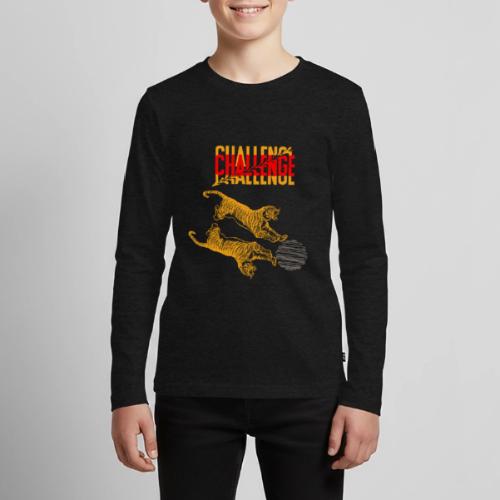 Double tiger fashion, jungle feline animals. - Kids' Premium Long Sleeve T-Shirt