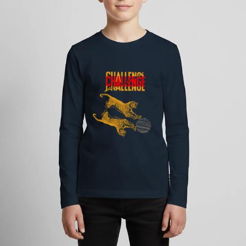 Double tiger fashion, jungle feline animals. - Kids' Premium Long Sleeve T-Shirt