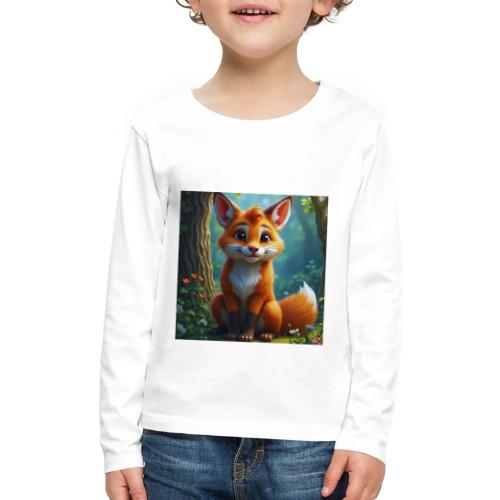 Magical fantasy fox in enchanted forest scene - Kids' Premium Long Sleeve T-Shirt
