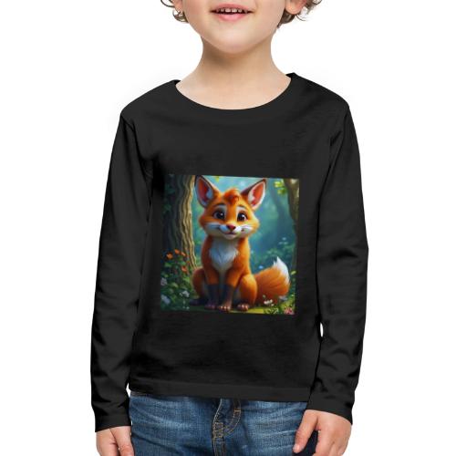 Magical fantasy fox in enchanted forest scene - Kids' Premium Long Sleeve T-Shirt