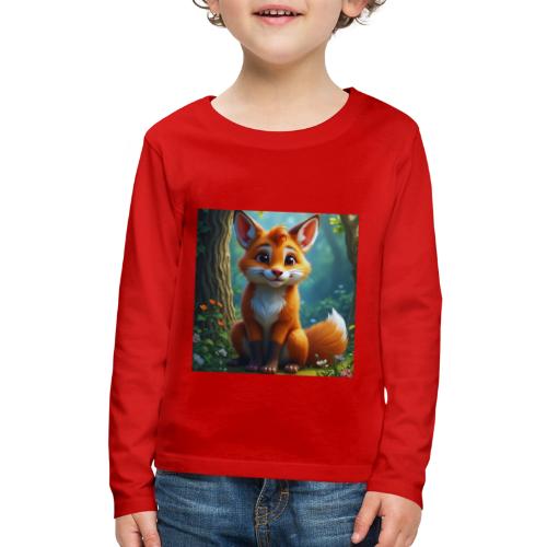 Magical fantasy fox in enchanted forest scene - Kids' Premium Long Sleeve T-Shirt