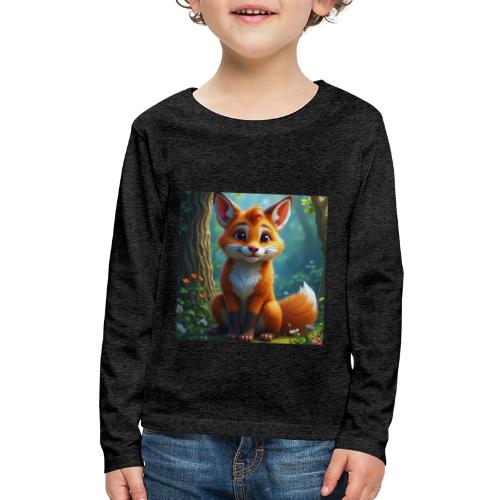 Magical fantasy fox in enchanted forest scene - Kids' Premium Long Sleeve T-Shirt