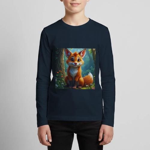 Magical fantasy fox in enchanted forest scene - Kids' Premium Long Sleeve T-Shirt