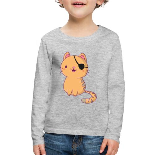 Cat with 3D glasses doing Vision Therapy! - Kids' Premium Long Sleeve T-Shirt