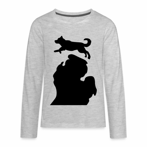 Bark Michigan Husky - Michigan Tech Colors - Kids' Premium Long Sleeve T-Shirt