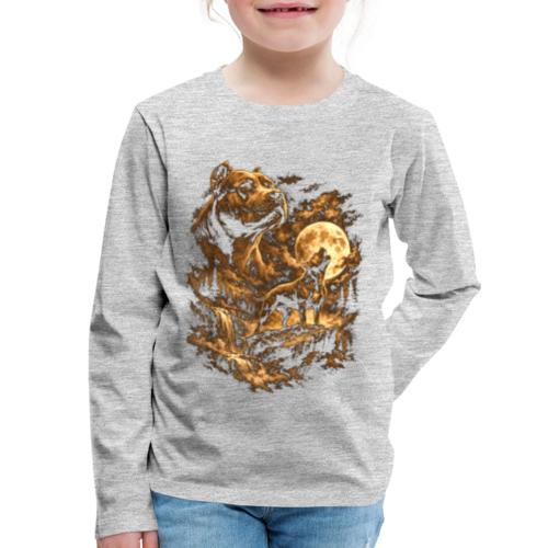Pit Bull Howling Moon Fantasy Forest Tee - Kids' Premium Long Sleeve T-Shirt