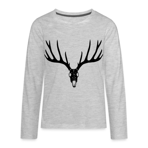deer skull hunter hunting buck cervine antler stag - Kids' Premium Long Sleeve T-Shirt