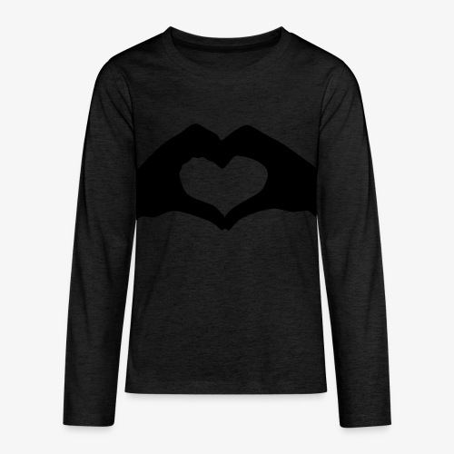Silhouette Heart Hands | Mousepad - Kids' Premium Long Sleeve T-Shirt