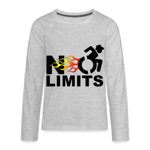 There are no limits when you're in a wheelchair - Kids' Premium Long Sleeve T-Shirt
