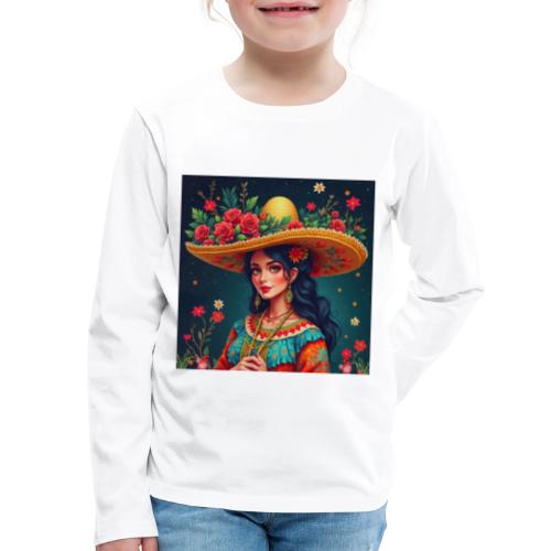 Mexican Design, Regional Mexican Charro Woman - Kids' Premium Long Sleeve T-Shirt
