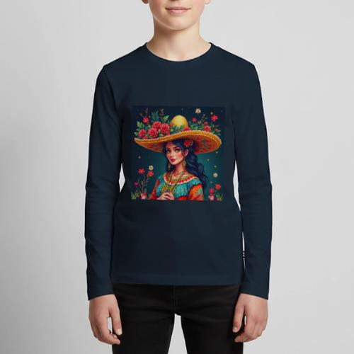 Mexican Design, Regional Mexican Charro Woman - Kids' Premium Long Sleeve T-Shirt
