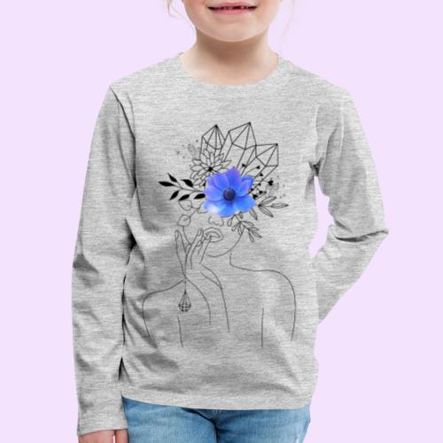 Third Eye Flower Goddess - Crystal Design - Kids' Premium Long Sleeve T-Shirt