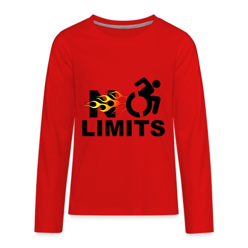 No limits for me with my wheelchair - Kids' Premium Long Sleeve T-Shirt