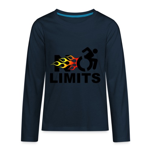 No limits for me with my wheelchair - Kids' Premium Long Sleeve T-Shirt