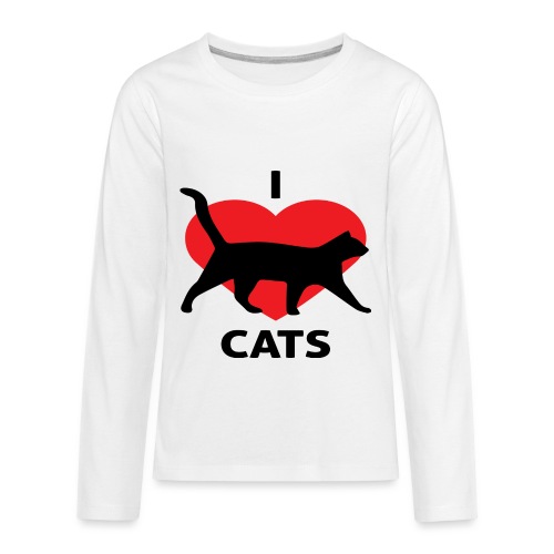 I Love Cats - Kids' Premium Long Sleeve T-Shirt