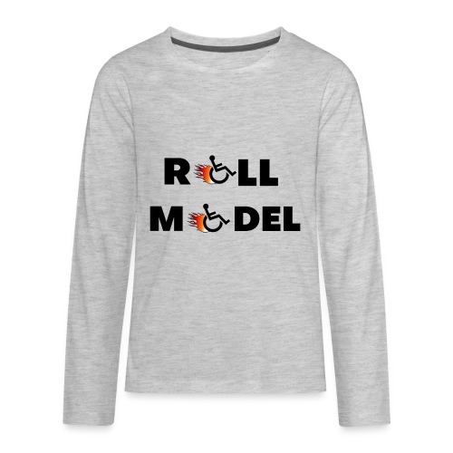 Roll model in a wheelchair, for wheelchair users - Kids' Premium Long Sleeve T-Shirt