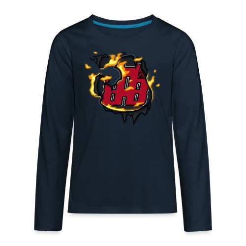 BAB Logo on FIRE! - Kids' Premium Long Sleeve T-Shirt