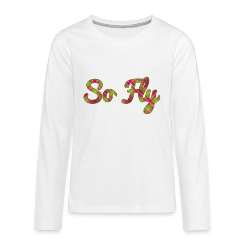 So Fly Pink and Green Plaid - Kids' Premium Long Sleeve T-Shirt