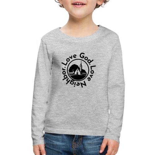 BW Love God Love Neighbor Emblem - Kids' Premium Long Sleeve T-Shirt