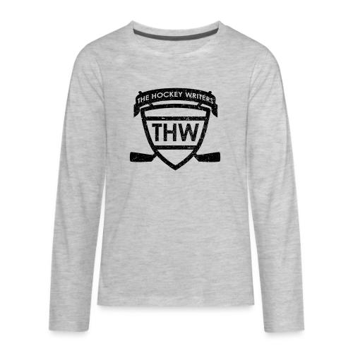 The Hockey Writers Distressed Logo - black - Kids' Premium Long Sleeve T-Shirt