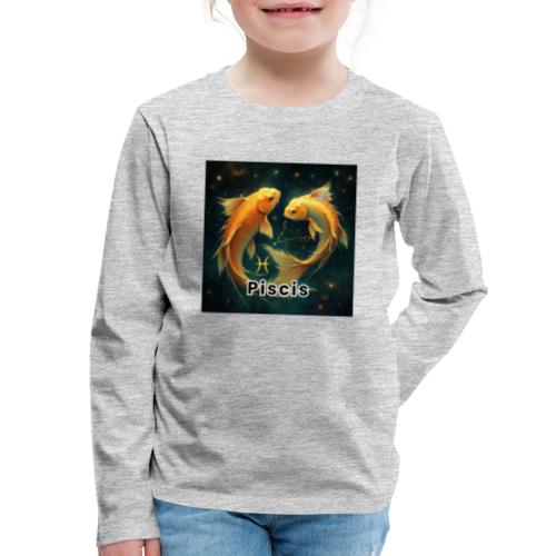Pisces zodiac designs, constellations, universe - Kids' Premium Long Sleeve T-Shirt