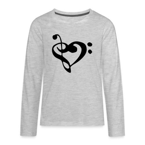 musical note with heart - Kids' Premium Long Sleeve T-Shirt