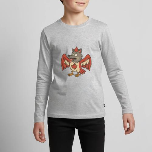 Maple-Mad Wolfbird – Quirky Canadian Creature - Kids' Premium Long Sleeve T-Shirt