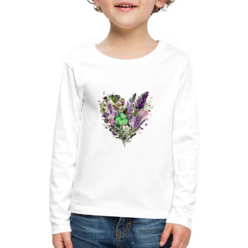 Walk in Love Spring Clover Flowers Heart - Kids' Premium Long Sleeve T-Shirt