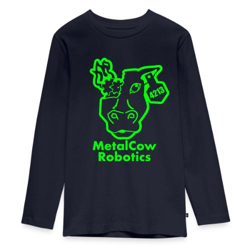 MetalCowLogo GreenOutline - Kids' Premium Long Sleeve T-Shirt