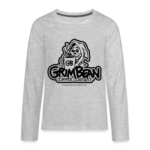 Grim Bean Coffee Company Outlined Logo - Kids' Premium Long Sleeve T-Shirt
