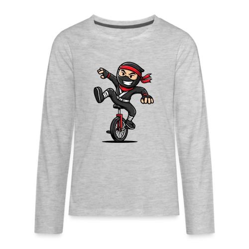 Ninja Unicyclist - Kids' Premium Long Sleeve T-Shirt