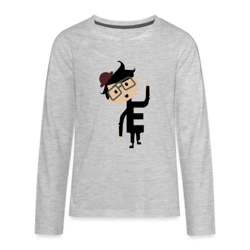 Alphabet Letter E - Uneven Little Man Enzo - Kids' Premium Long Sleeve T-Shirt