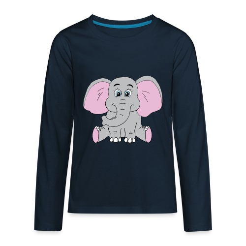 Cute Baby Elephant - Kids' Premium Long Sleeve T-Shirt