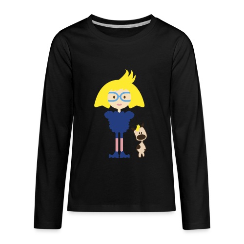 Blondie Girl With Her Blue Eyeglasses - Kids' Premium Long Sleeve T-Shirt