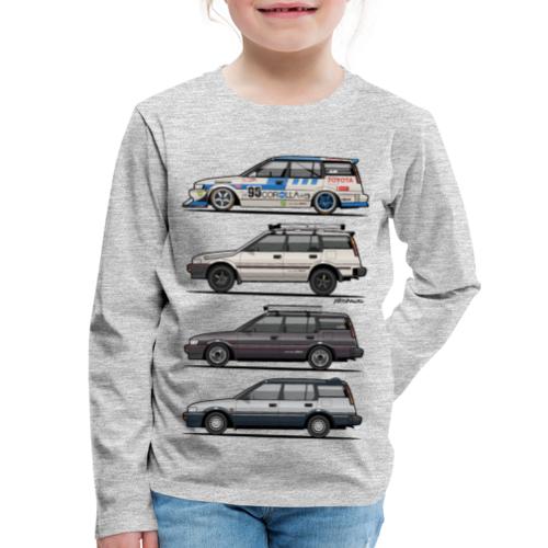 Stack of Toyota Corolla E90 - Kids' Premium Long Sleeve T-Shirt