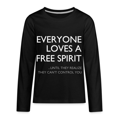 FreeSpiritWhiteLtr - Kids' Premium Long Sleeve T-Shirt