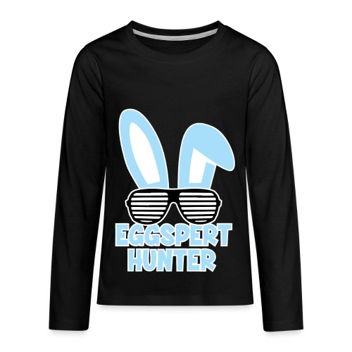 Eggspert Hunter Easter Bunny with Sunglasses - Kids' Premium Long Sleeve T-Shirt