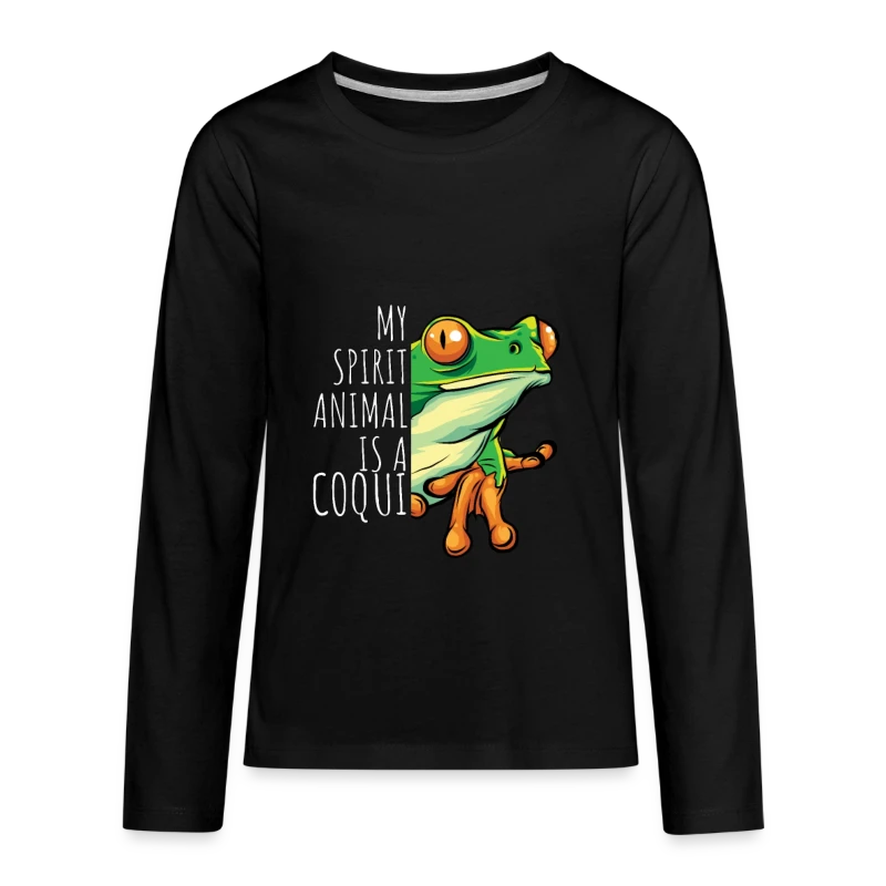 My Spirit Animal is a Coqui Boricua Puerto Rico - Kids' Premium Long Sleeve T-Shirt